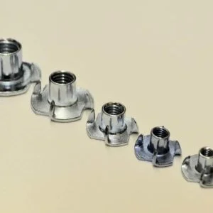 M4 Steel 4 Pronged T Nuts Bright Zinc Plated For Wood