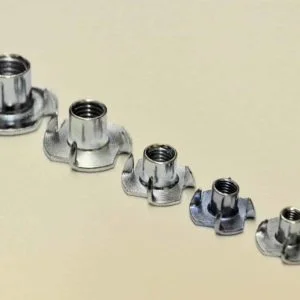 M4 Steel 4 Pronged T Nuts Bright Zinc Plated For Wood