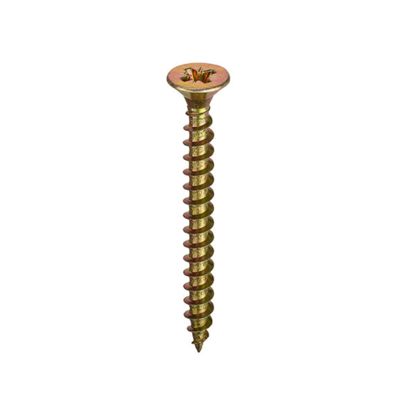 CSK Wood Screws Chippy Timber Pozi Drive Zinc & Yellow Recessed